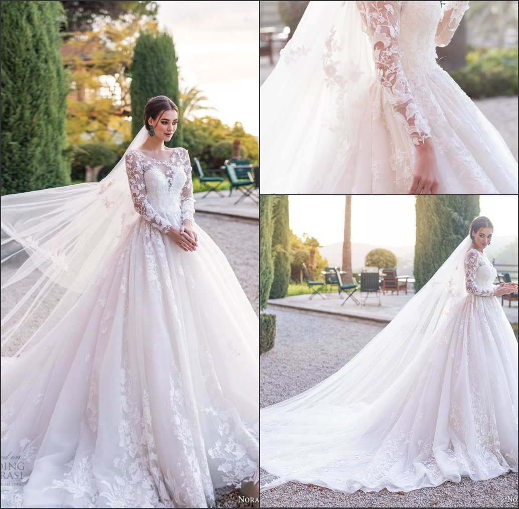 China Langarm Brautkleid Maßgeschneiderte Spitze Prinzessin Braut ...