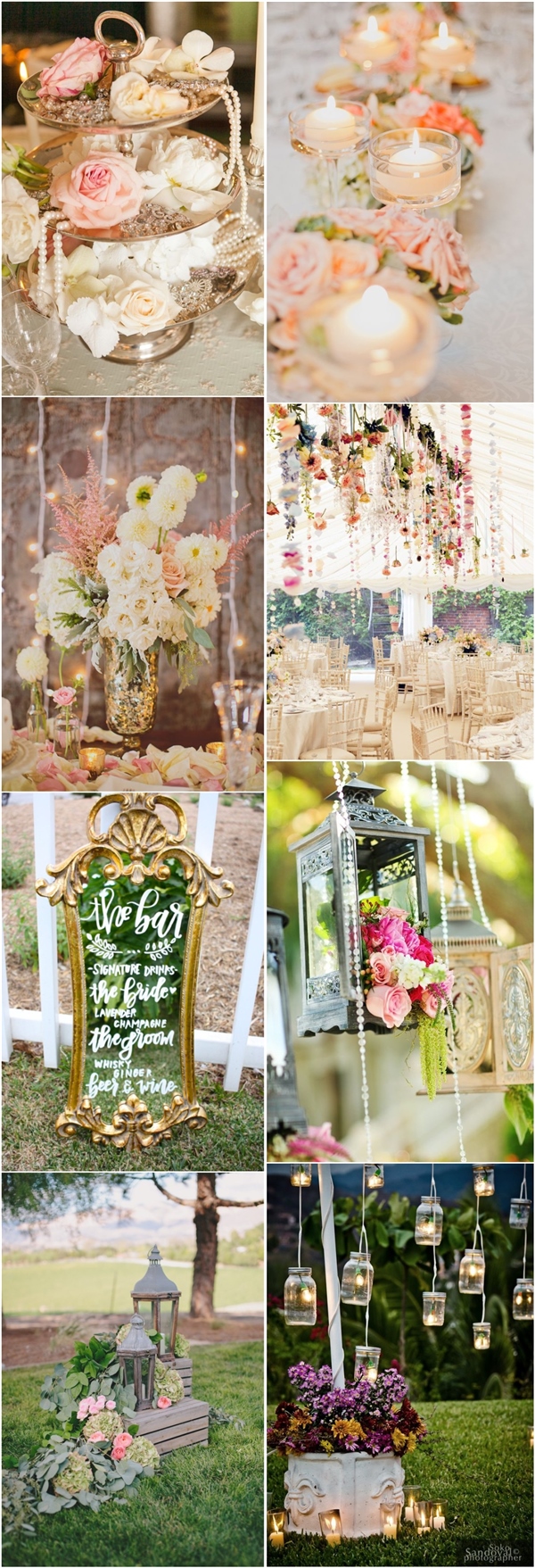 ideas rústicas elegantes de la decoración de la boda de vinatge